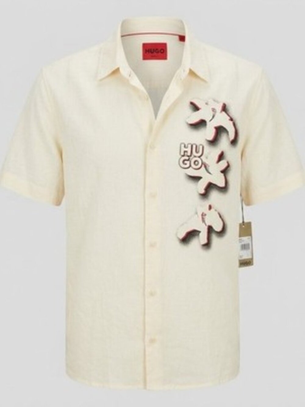 HUGO Boss White Short Sleeve Button Shirt Mens S NWT